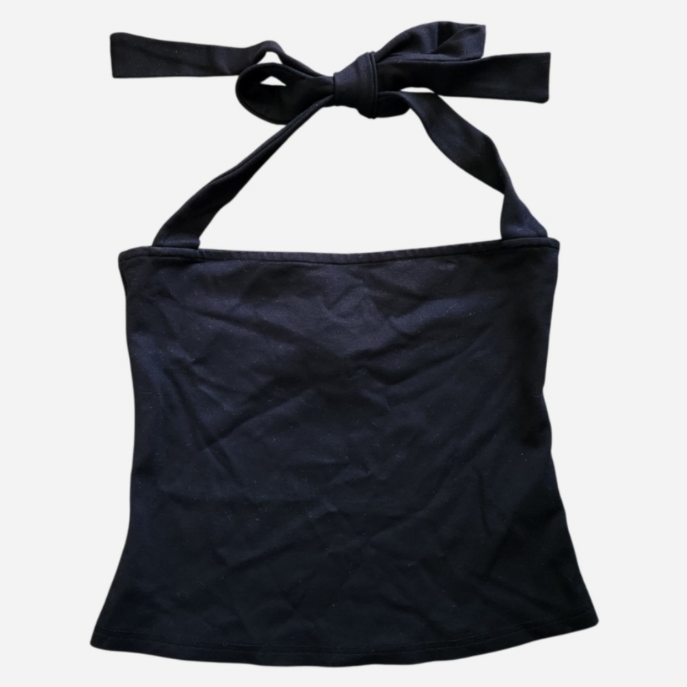 Edikted Black Square Neck Halter Top Size Medium